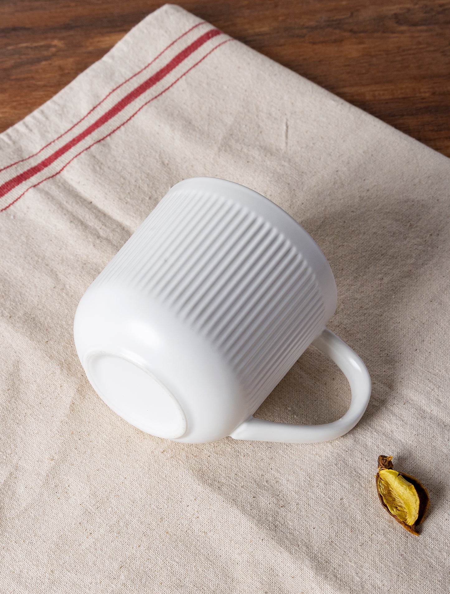 Modern Black and White Dinnerware Collection - Embossed Striped Design, Service for 4