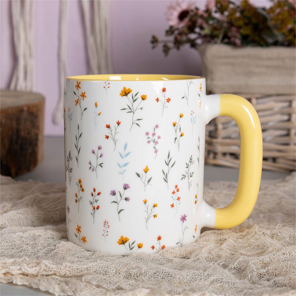 Charming Floral Coffee Mug Collection – Unique Ceramic Mugs for Elegant Dining