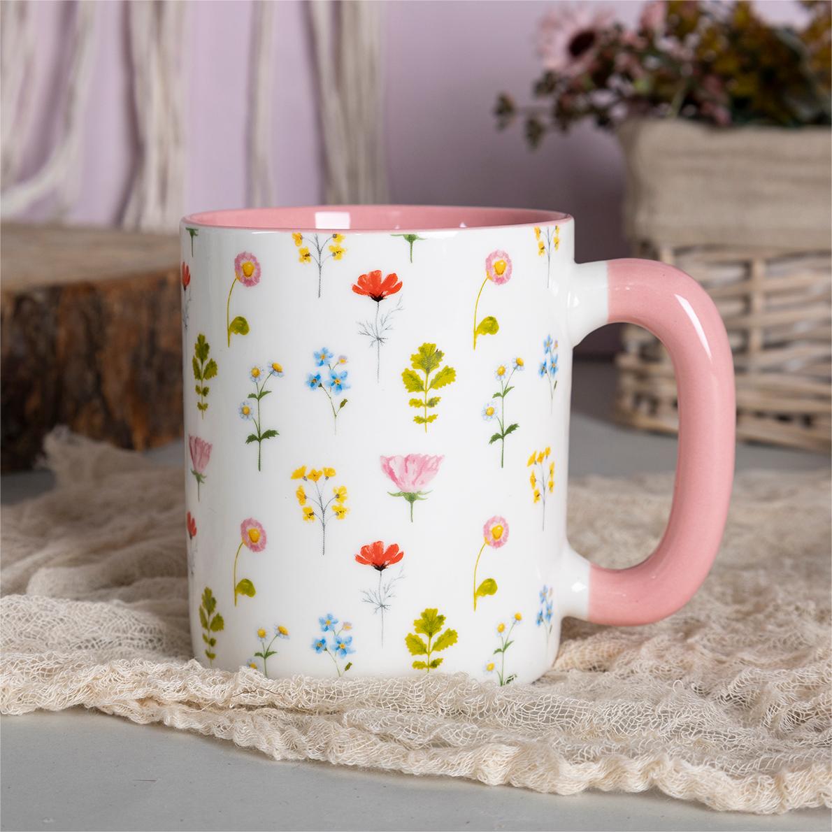Charming Floral Coffee Mug Collection – Unique Ceramic Mugs for Elegant Dining
