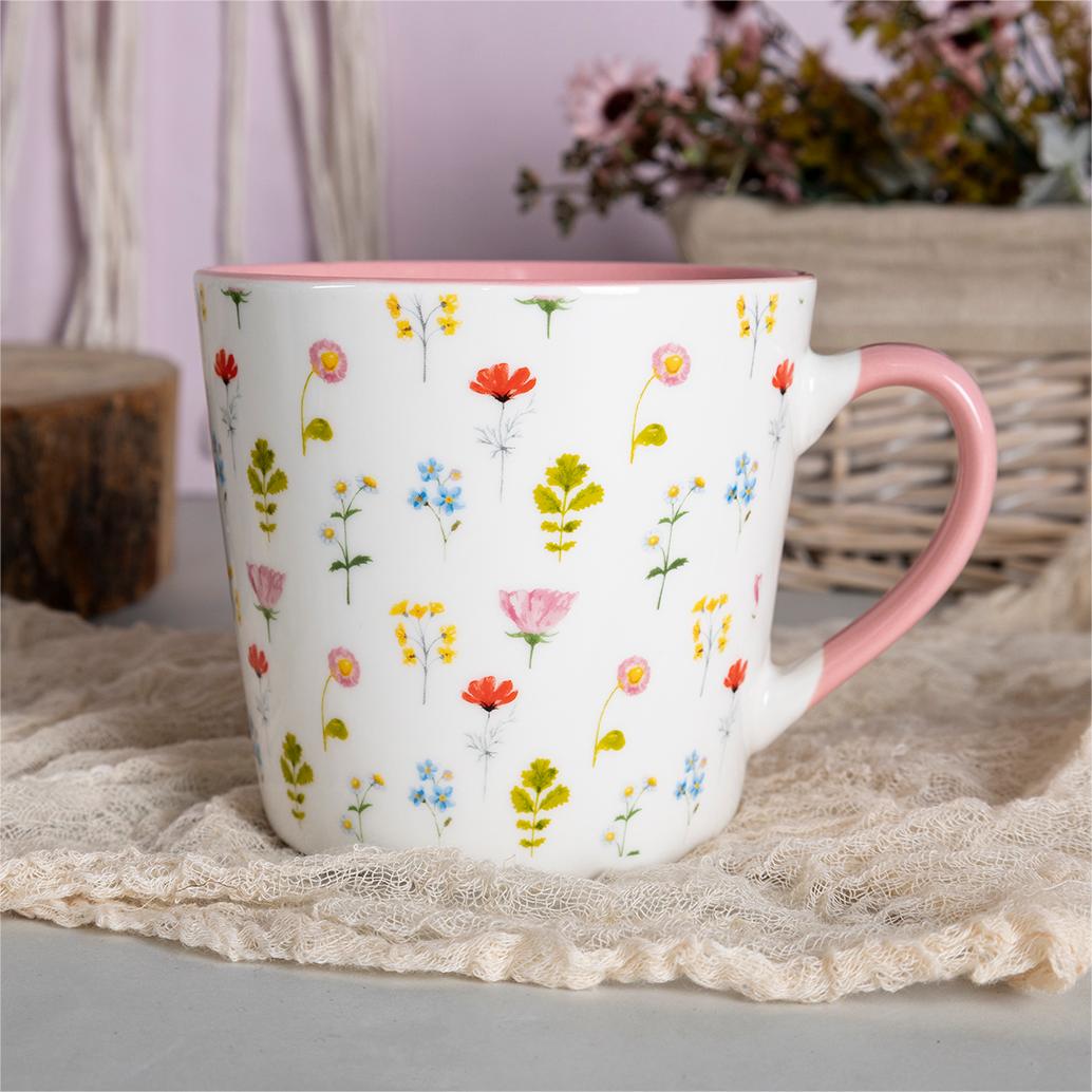 Charming Floral Coffee Mug Collection – Unique Ceramic Mugs for Elegant Dining