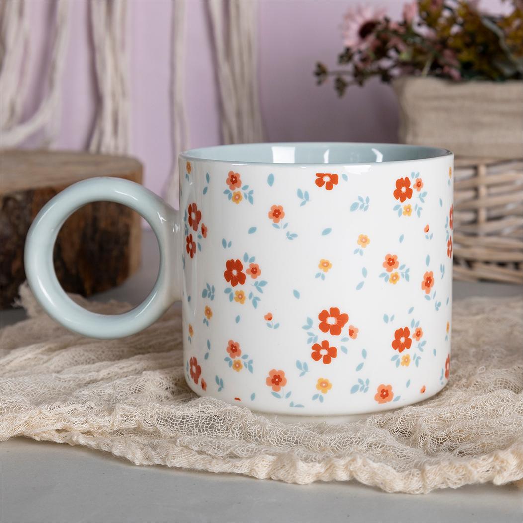Charming Floral Coffee Mug Collection – Unique Ceramic Mugs for Elegant Dining