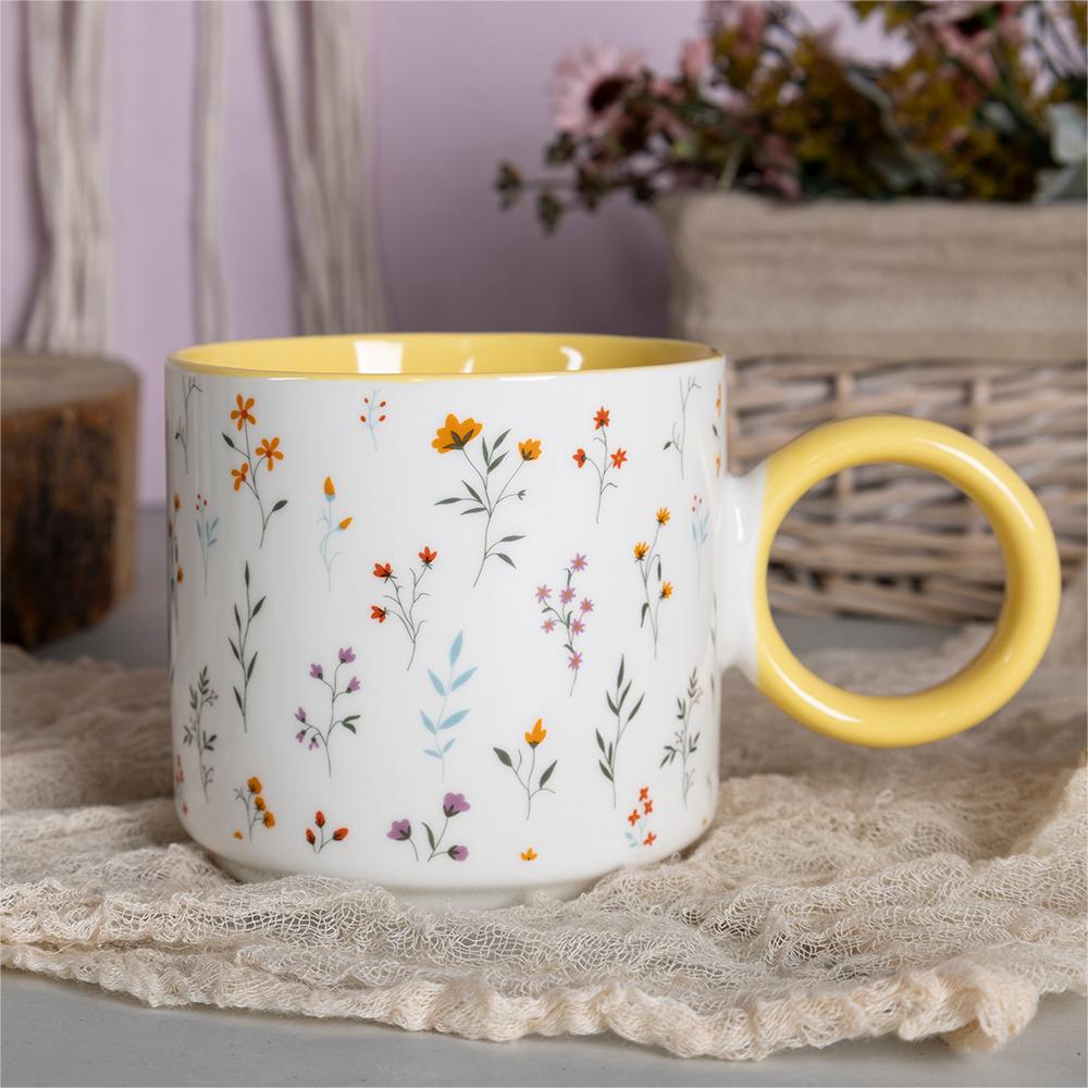 Charming Floral Coffee Mug Collection – Unique Ceramic Mugs for Elegant Dining