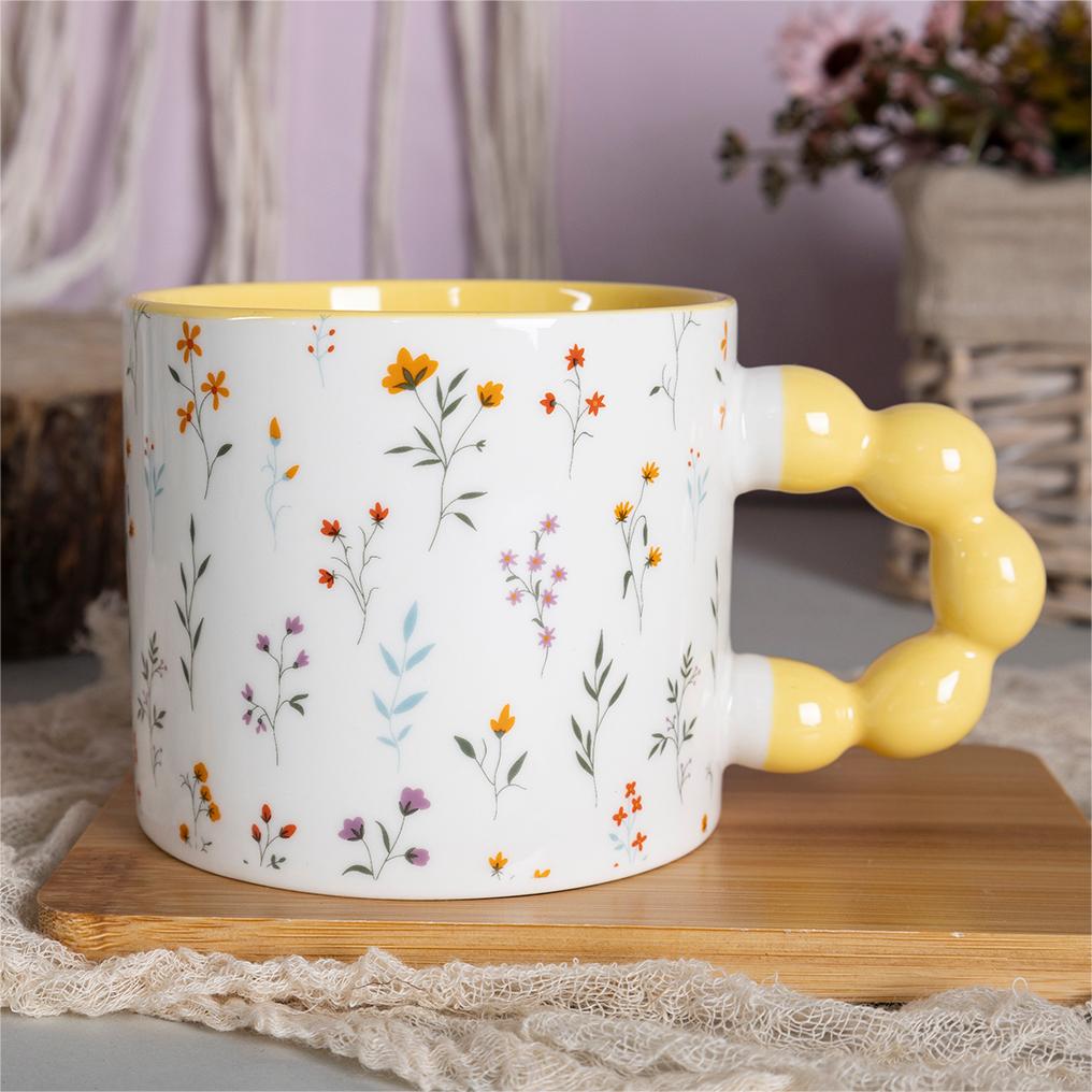 Charming Floral Coffee Mug Collection – Unique Ceramic Mugs for Elegant Dining