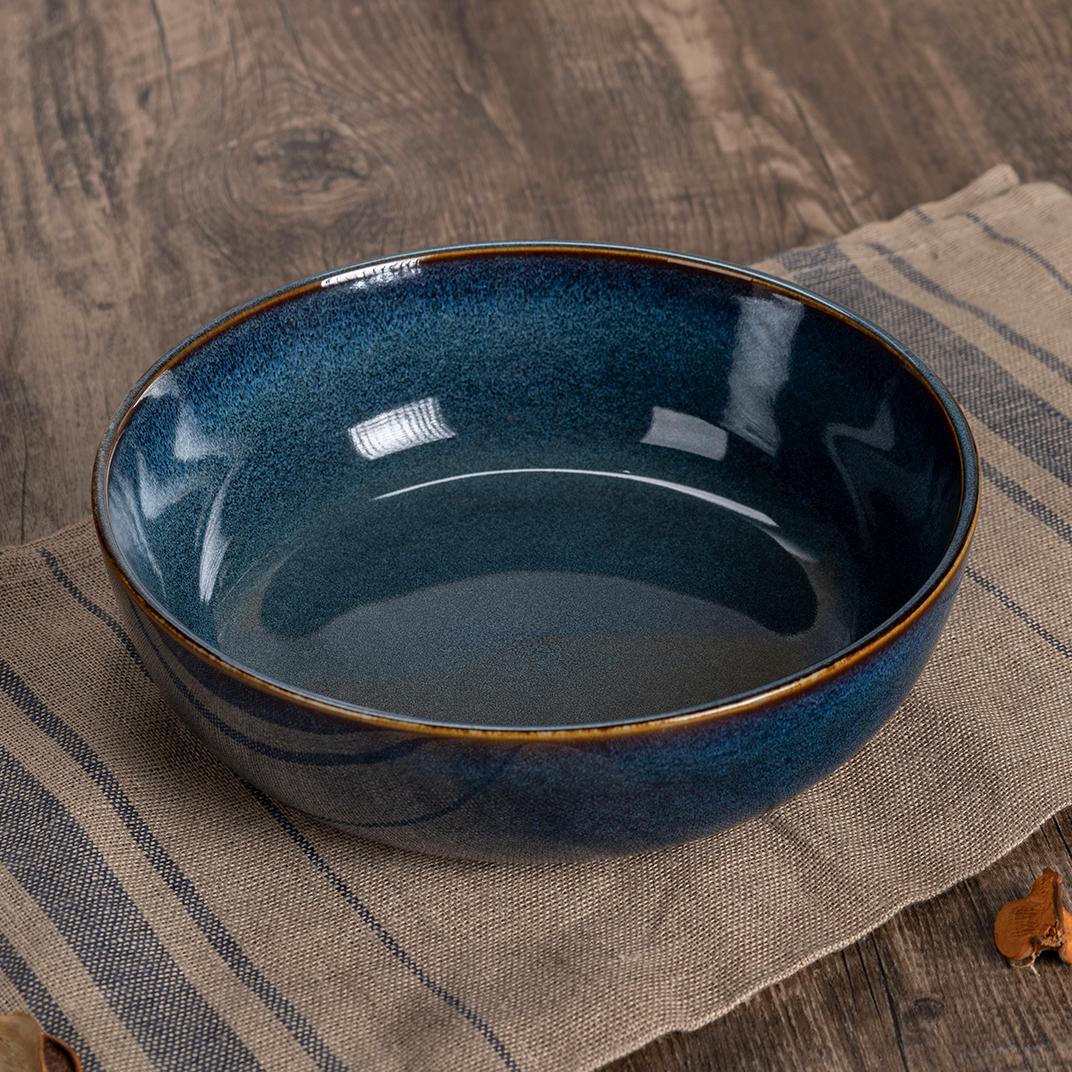 16-Piece Reactive Glaze Stoneware Dinnerware Set – Modern Rustic Style