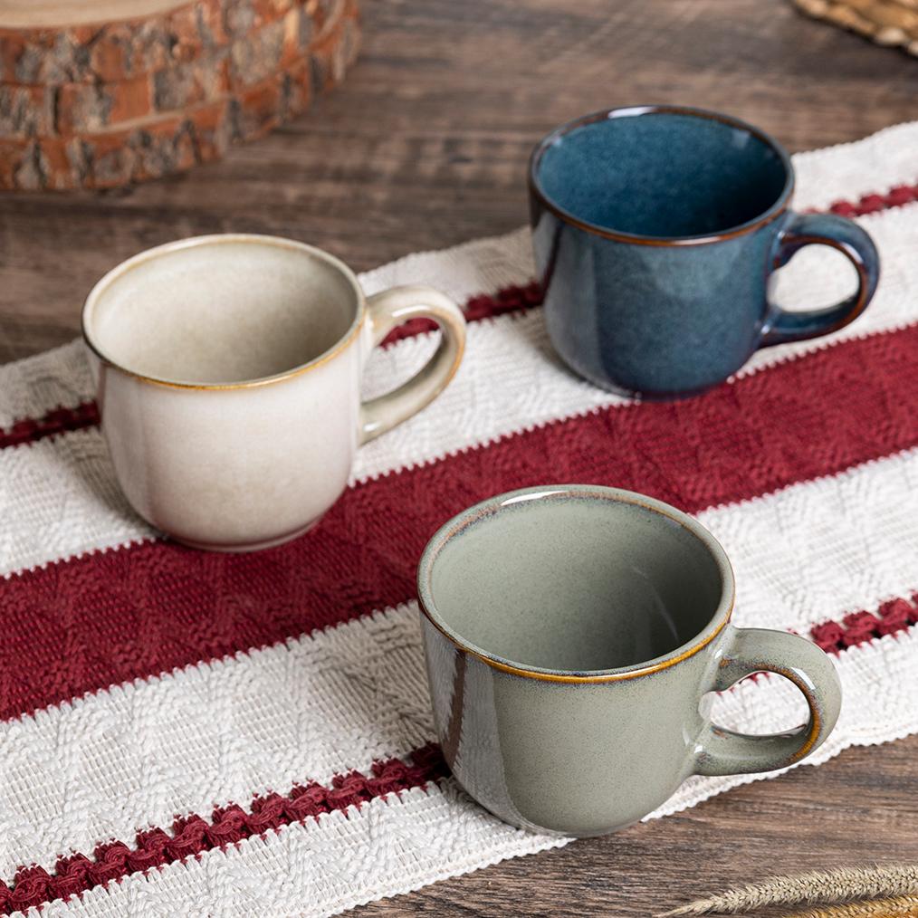 16-Piece Reactive Glaze Stoneware Dinnerware Set – Modern Rustic Style