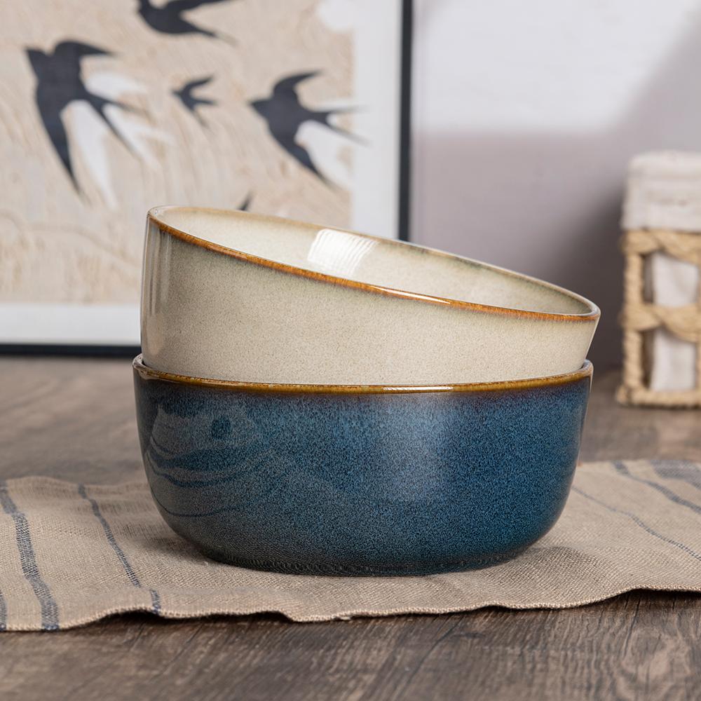 16-Piece Reactive Glaze Stoneware Dinnerware Set – Modern Rustic Style