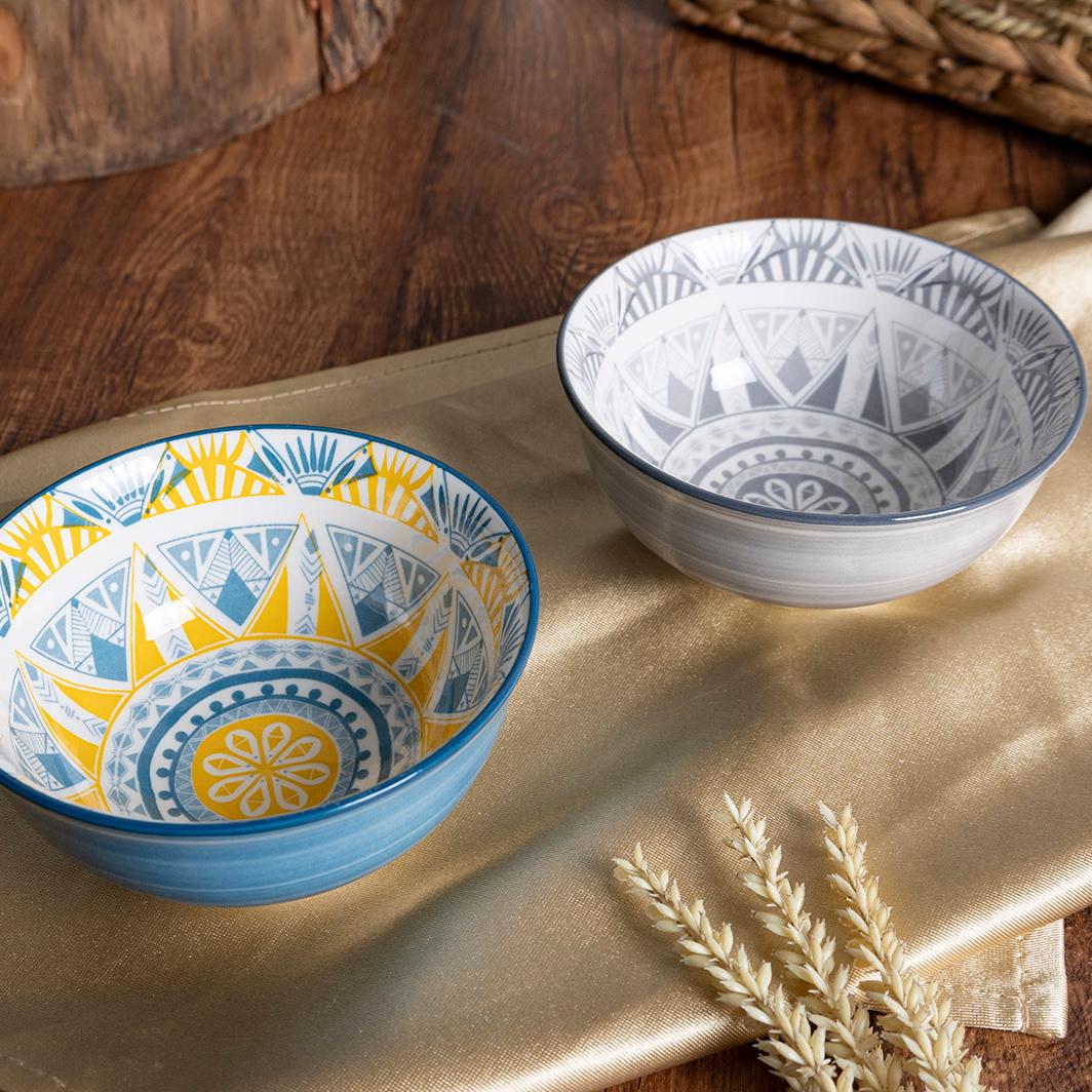 Bohemian Ceramic Dinnerware Set – 16-Piece Collection