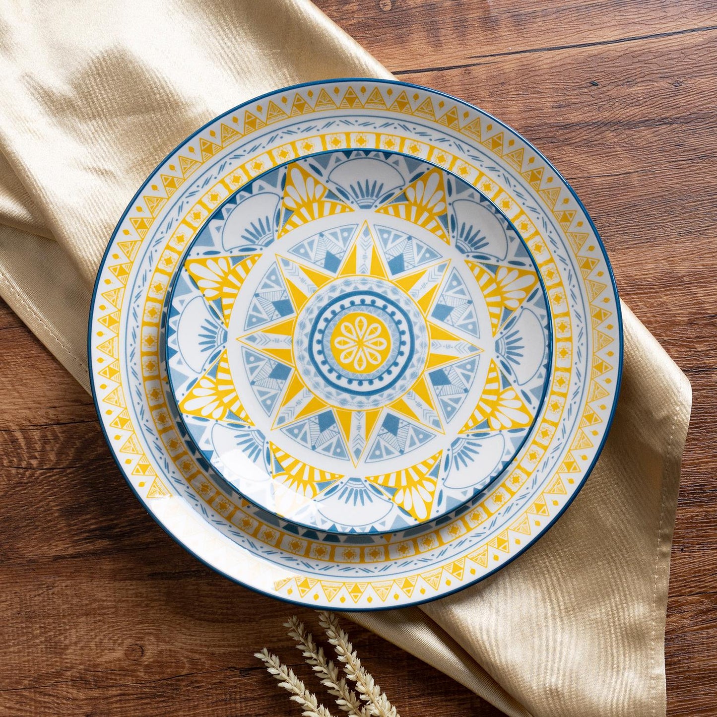 Bohemian Ceramic Dinnerware Set – 16-Piece Collection