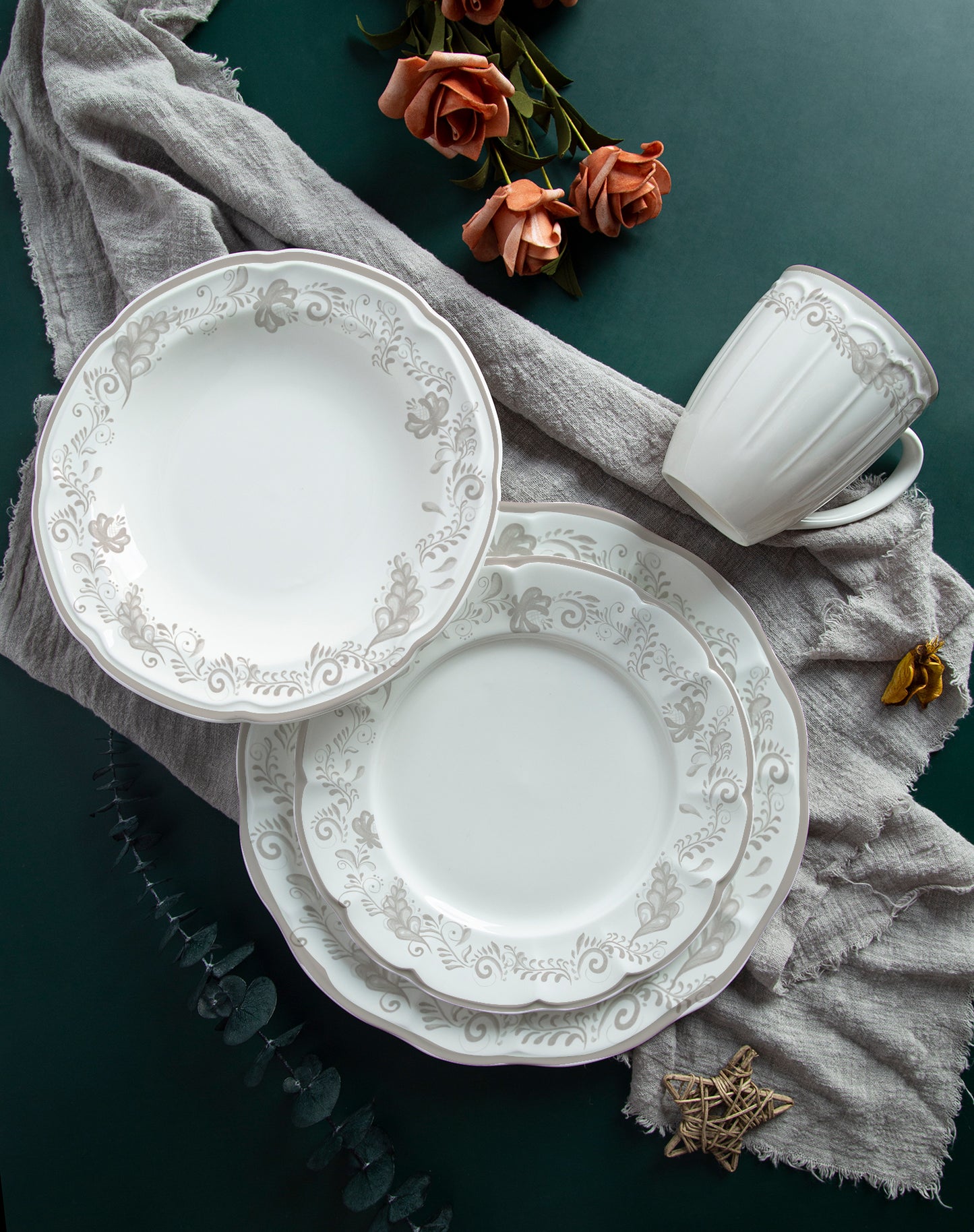 New bone china relief and decal ceramic tableware- Porto | Item NO.: 1000D-064