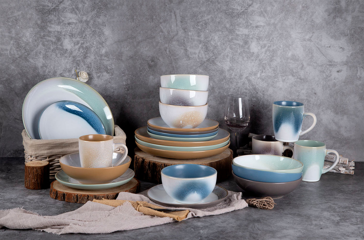 Spring and summer reactive glaze tableware set | Item NO.: 1C-003