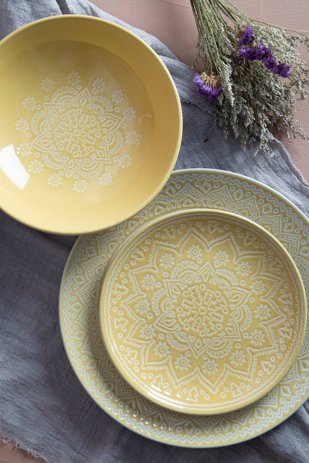 Two-tone glazed mandala pattern tableware | Item NO.: 1C-015