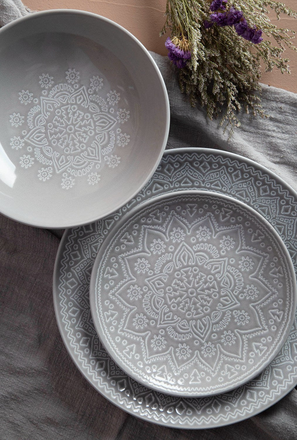 Two-tone glazed mandala pattern tableware | Item NO.: 1C-015
