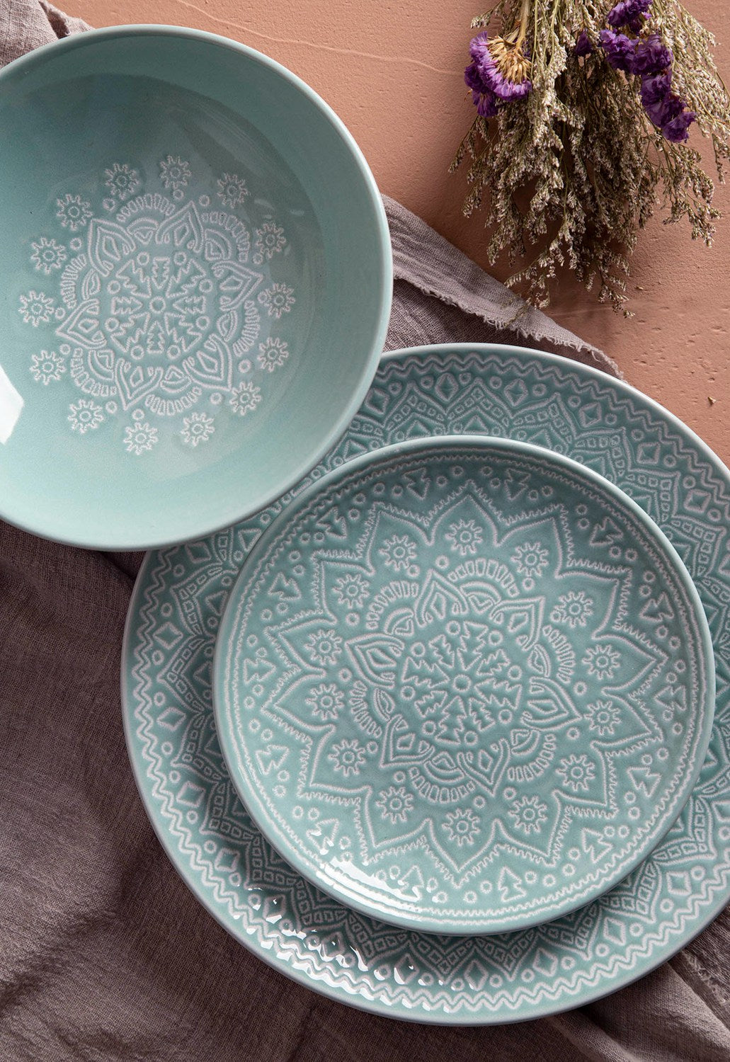 Two-tone glazed mandala pattern tableware | Item NO.: 1C-015