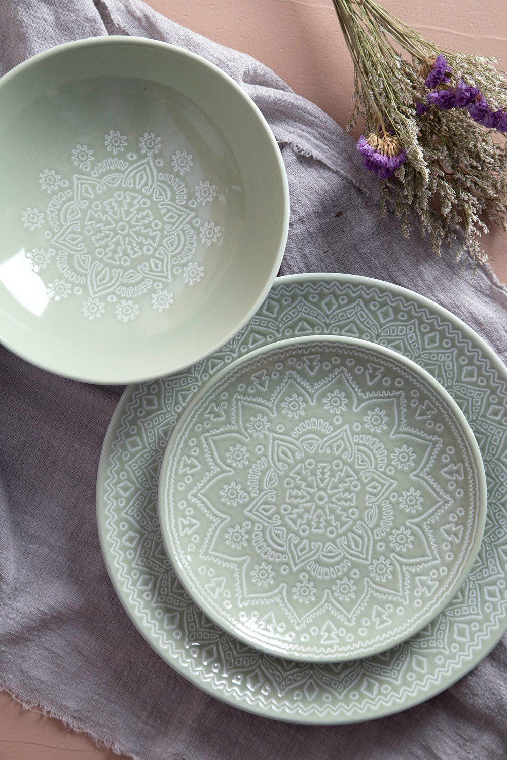 Two-tone glazed mandala pattern tableware | Item NO.: 1C-015