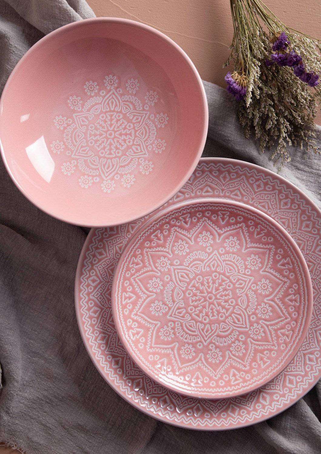 Two-tone glazed mandala pattern tableware | Item NO.: 1C-015