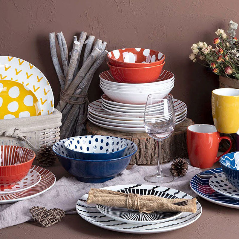 Colorful geometric pop style ceramic tableware | Item NO.: 96C-026