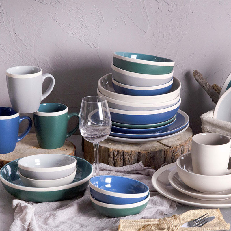 Color-glazed tableware with white rim | Item NO.: 43C-007