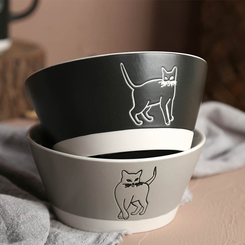 Sketched cat bowls, mugs and cups | Item NO.: 93C-031