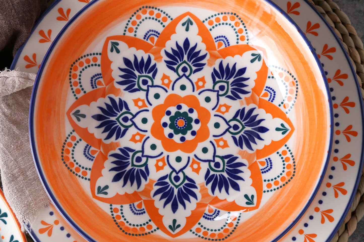 Color flower pattern pad printing design tableware | Item NO.: 33B-024