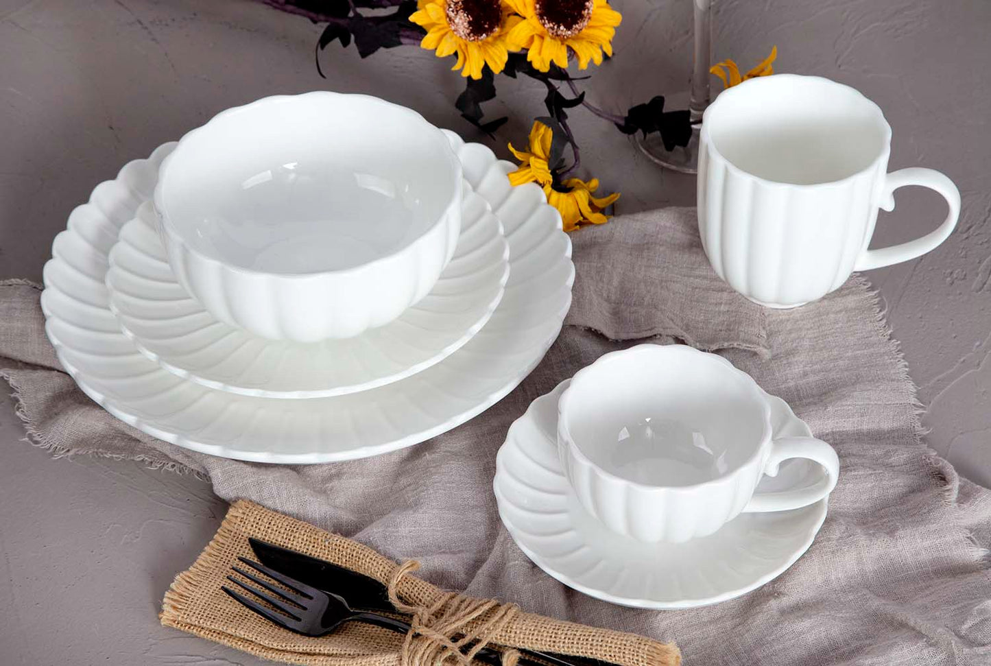 Porcelain embossed pumpkin set | Item NO.: 33C-006