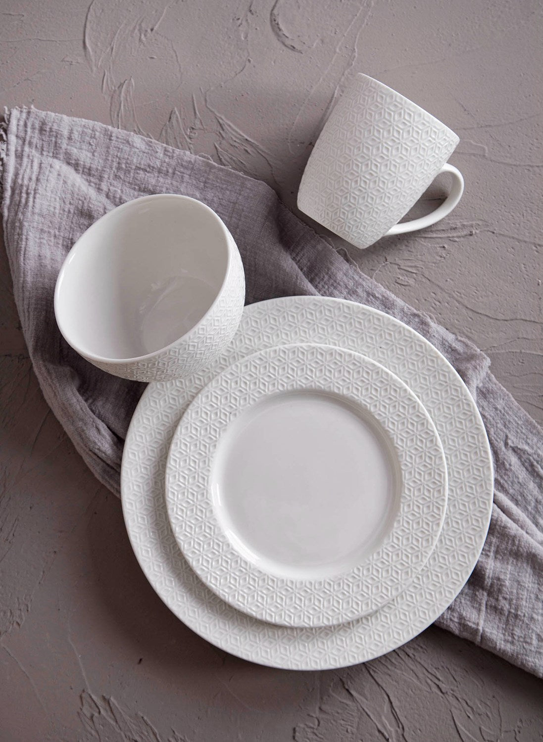 Plant and geometric embossed dinnerware sets | Item NO.: 33C-015