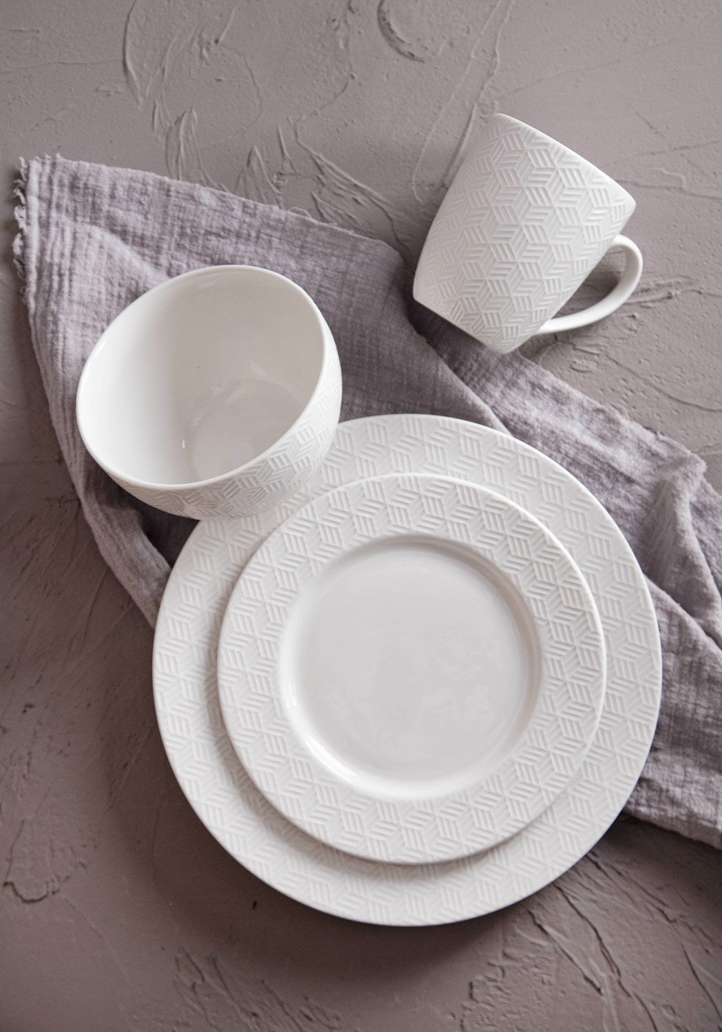Plant and geometric embossed dinnerware sets | Item NO.: 33C-015