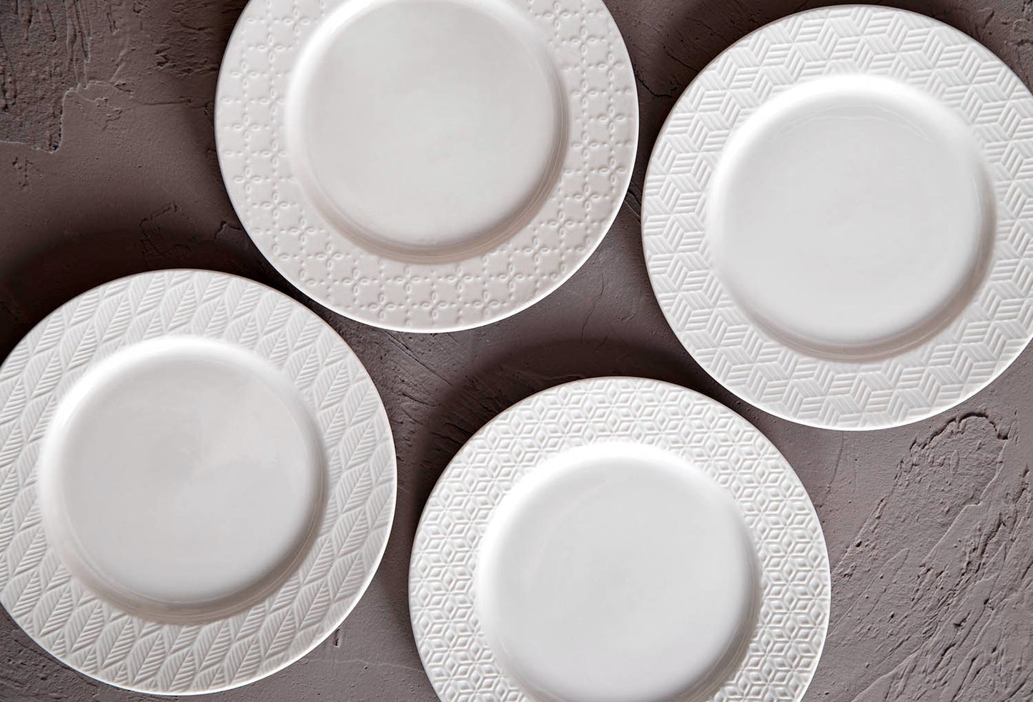 Plant and geometric embossed dinnerware sets | Item NO.: 33C-015