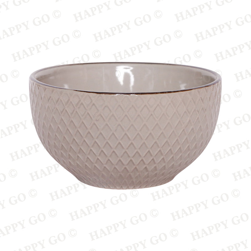 Striped embossed stoneware bowl | Item NO.: 3A-031