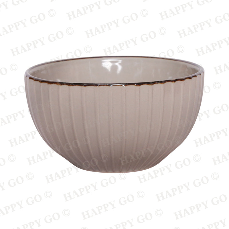 Striped embossed stoneware bowl | Item NO.: 3A-031