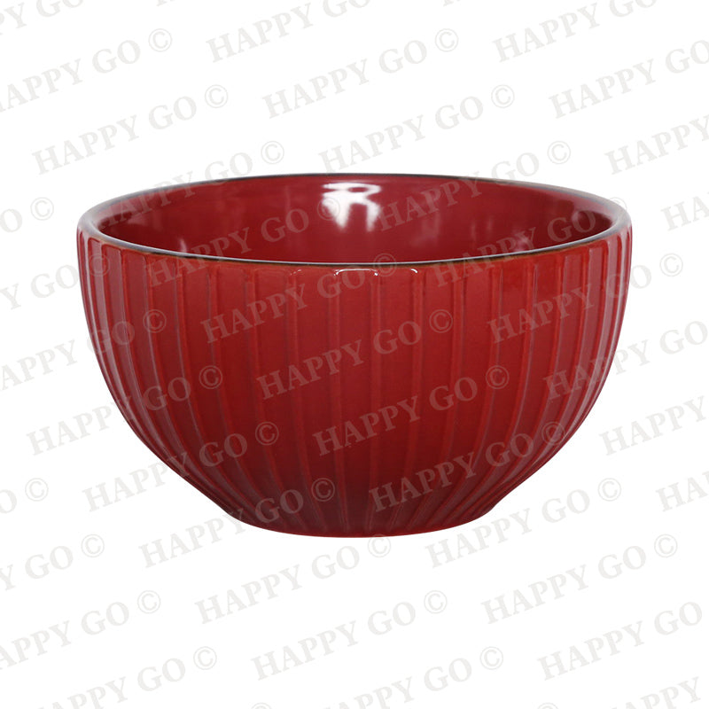 Striped embossed stoneware bowl | Item NO.: 3A-031