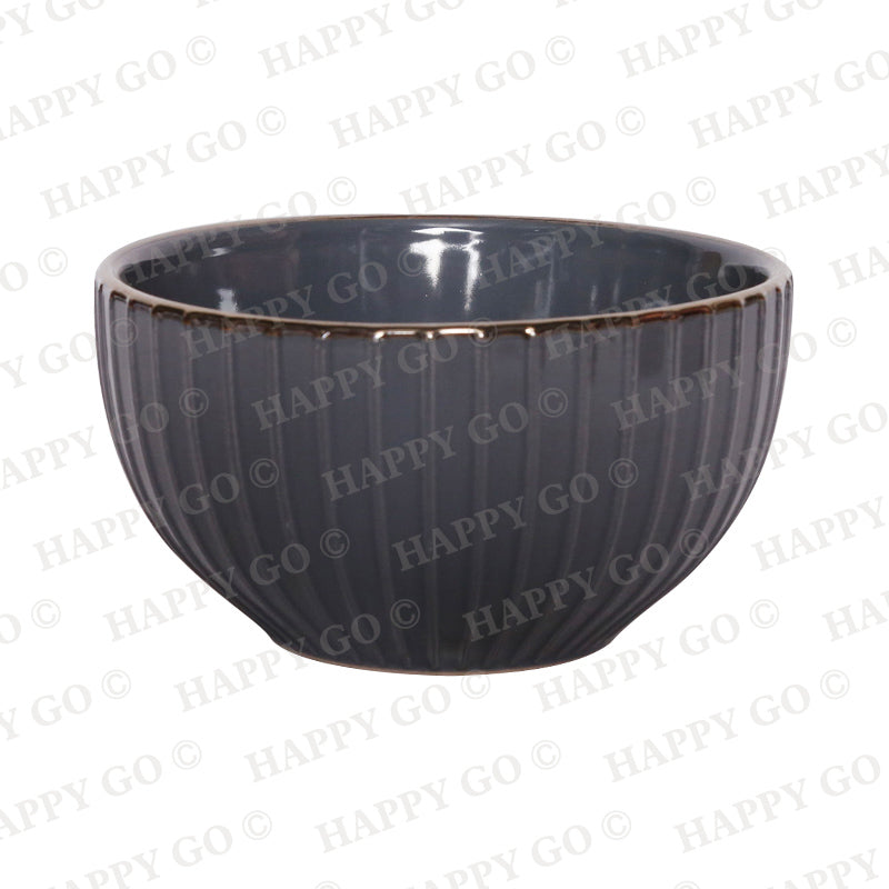 Striped embossed stoneware bowl | Item NO.: 3A-031