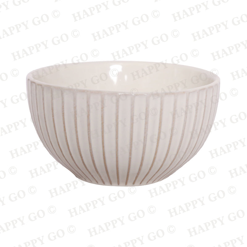 Striped embossed stoneware bowl | Item NO.: 3A-031