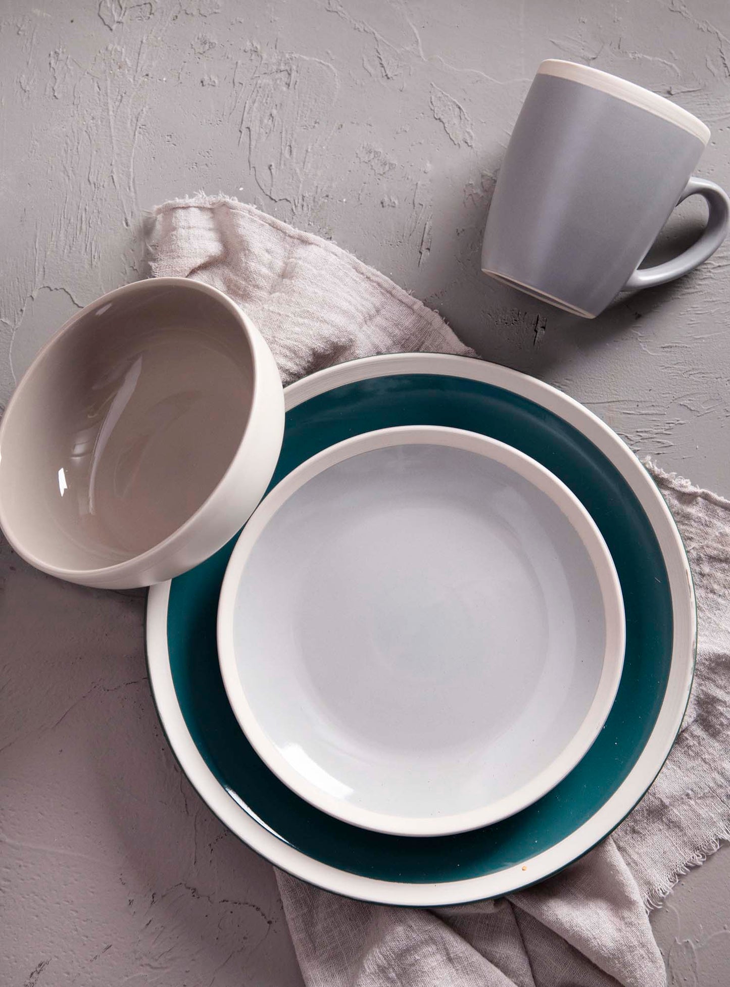 Color-glazed tableware with white rim | Item NO.: 43C-007