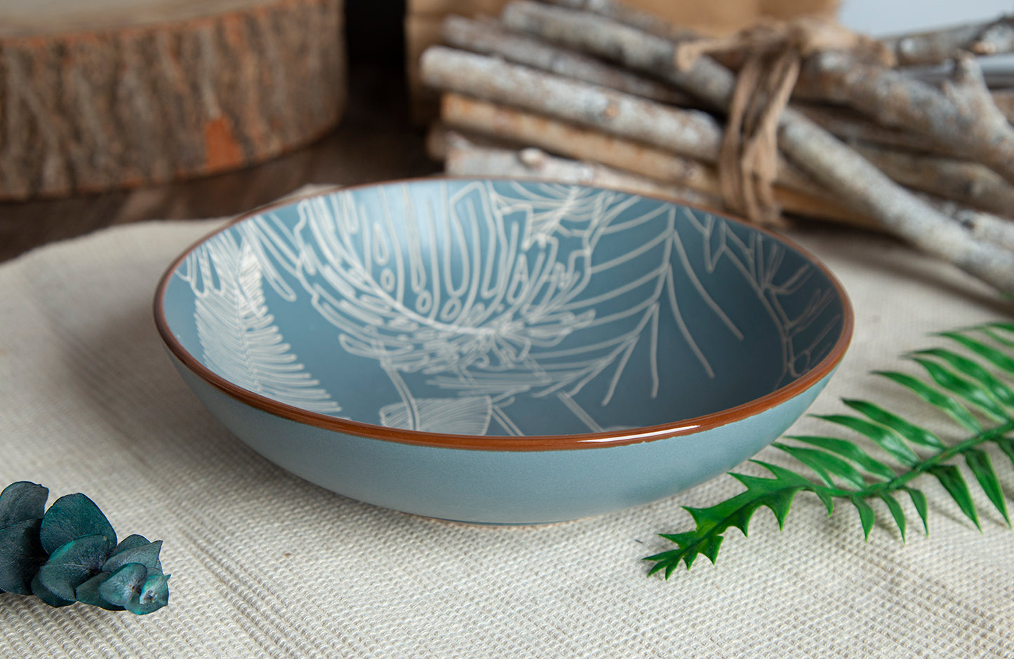 Plant leaf silhouette matte glaze high-grade ceramic tableware | NO.: 43D-025