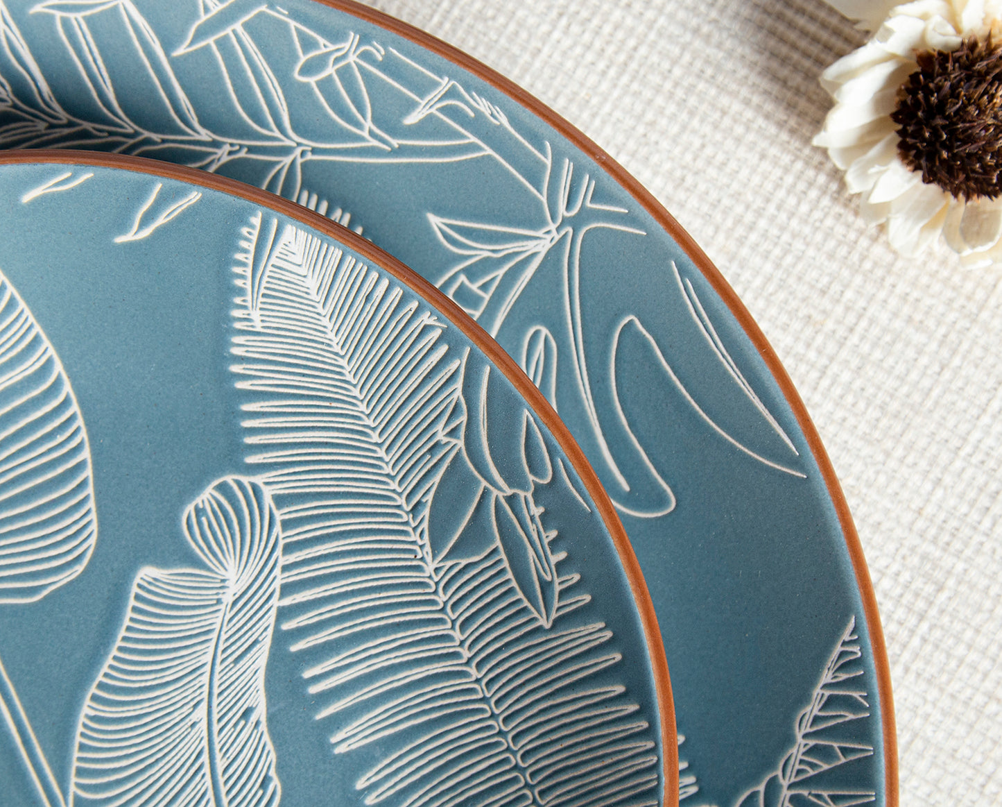 Plant leaf silhouette matte glaze high-grade ceramic tableware | NO.: 43D-025