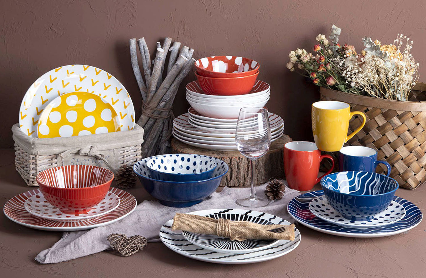 Colorful geometric pop style ceramic tableware | Item NO.: 96C-026
