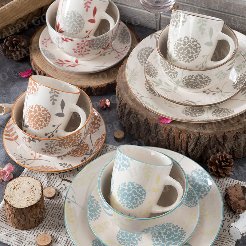 Pad Printing Plant Ceramic Dinnerware Set | Item NO.: HG8-DE143