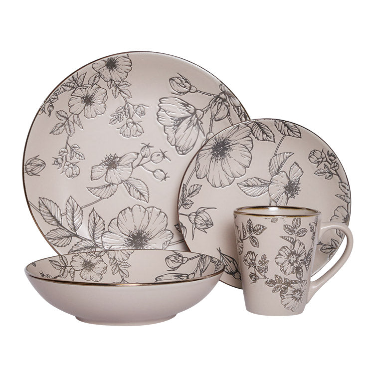 Wild Rose Retro Printed Dinnerware Set | Item NO.: 1A-005