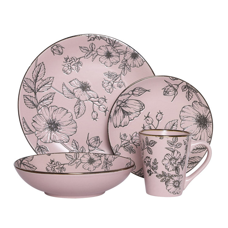 Wild Rose Retro Printed Dinnerware Set | Item NO.: 1A-005