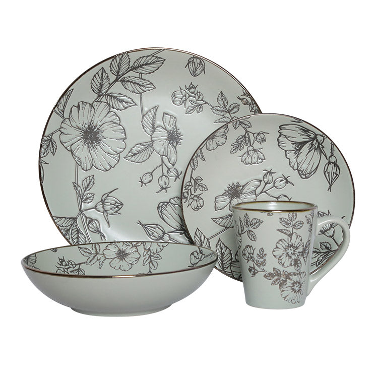 Wild Rose Retro Printed Dinnerware Set | Item NO.: 1A-005