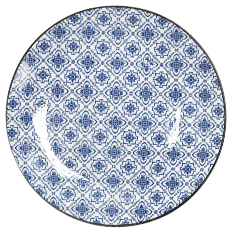 Blue Pad Printing Dinner Set with Rim | Item NO.: HG33-YH19-16