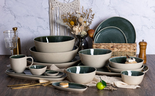 Irregular Organic Stoneware Reactive glaze dinnerware sets