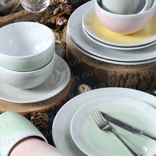 Rippling glazed stoneware dinner set | Item NO.: 1B-008
