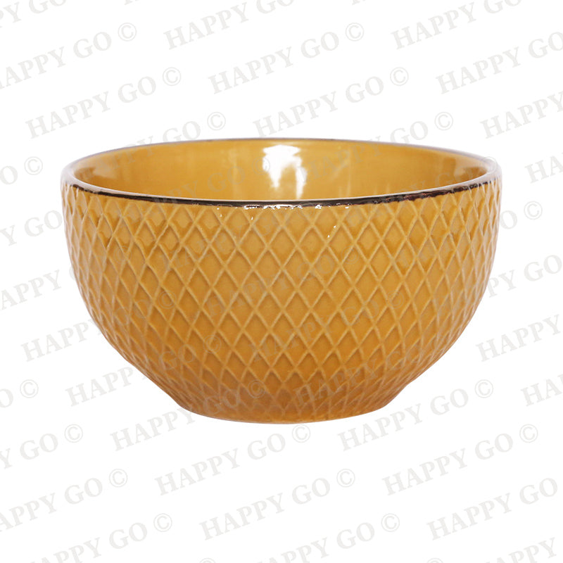 Striped embossed stoneware bowl | Item NO.: 3A-031