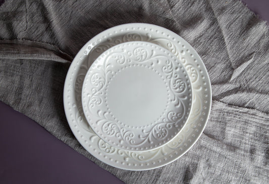 New bone china tableware around rattan edges | Item NO.: 490D-002