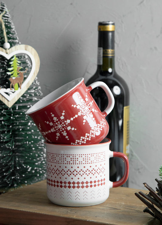 Christmas Snowflake Ceramic Mug | NO.: 86D-006