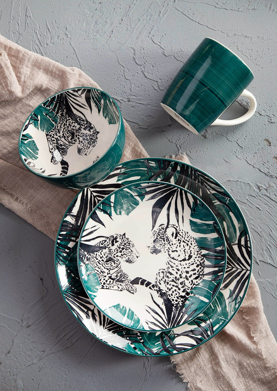 Tropical scenery two color pad printing dinner sets & plates & mugs | Item NO.: 90C-002