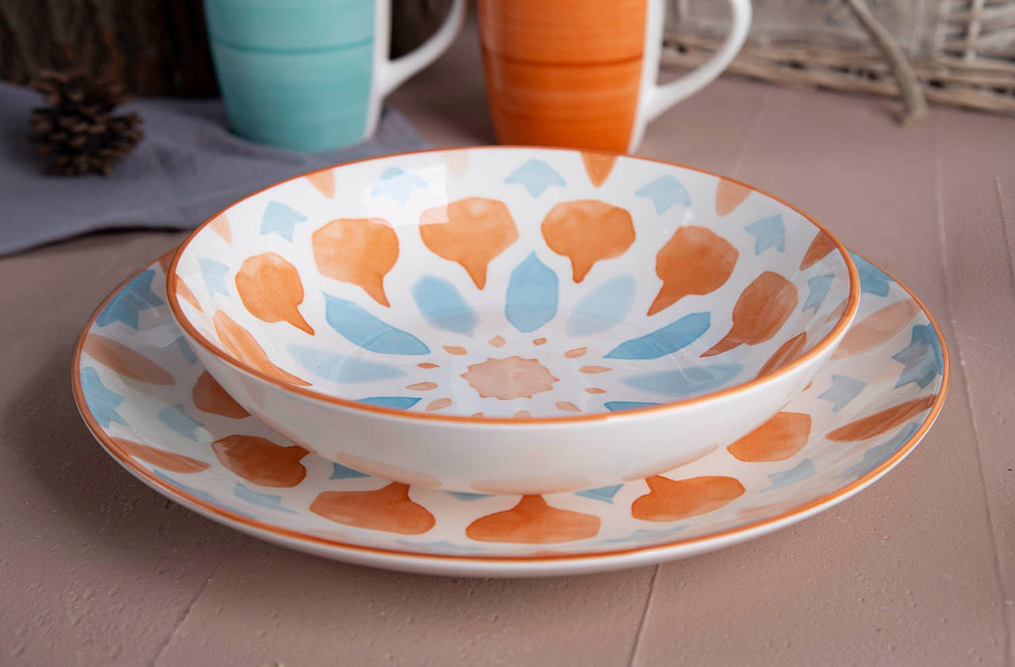 Different shades of two color pad-printing dinnerware sets | Item NO.: 90C-003