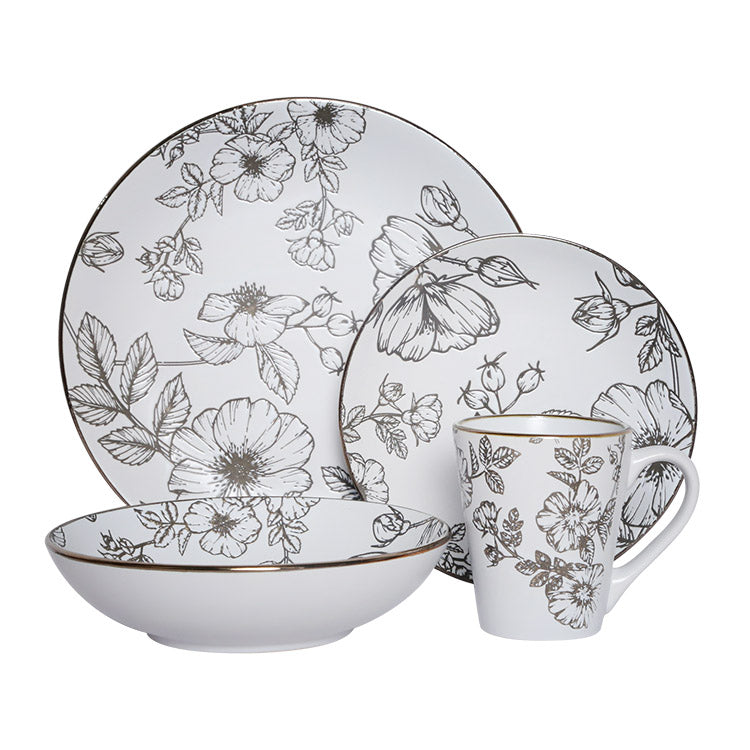 Wild Rose Retro Printed Dinnerware Set | Item NO.: 1A-005